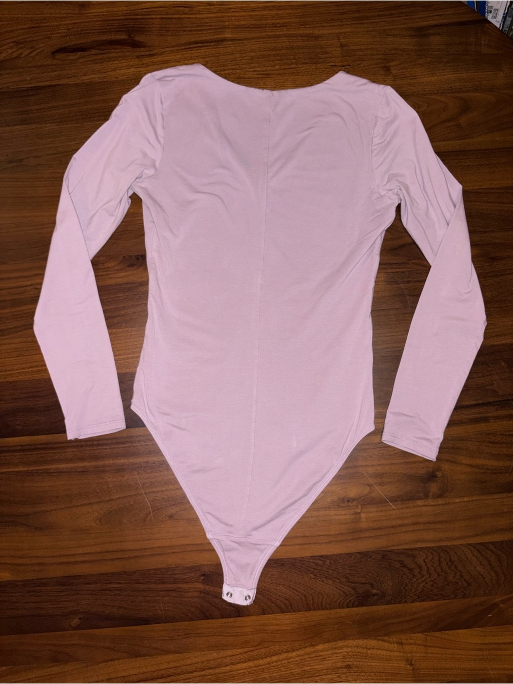 Women’s Everlane Size Small Long Sleeve One-Piece Bodysuit in Light Lavender